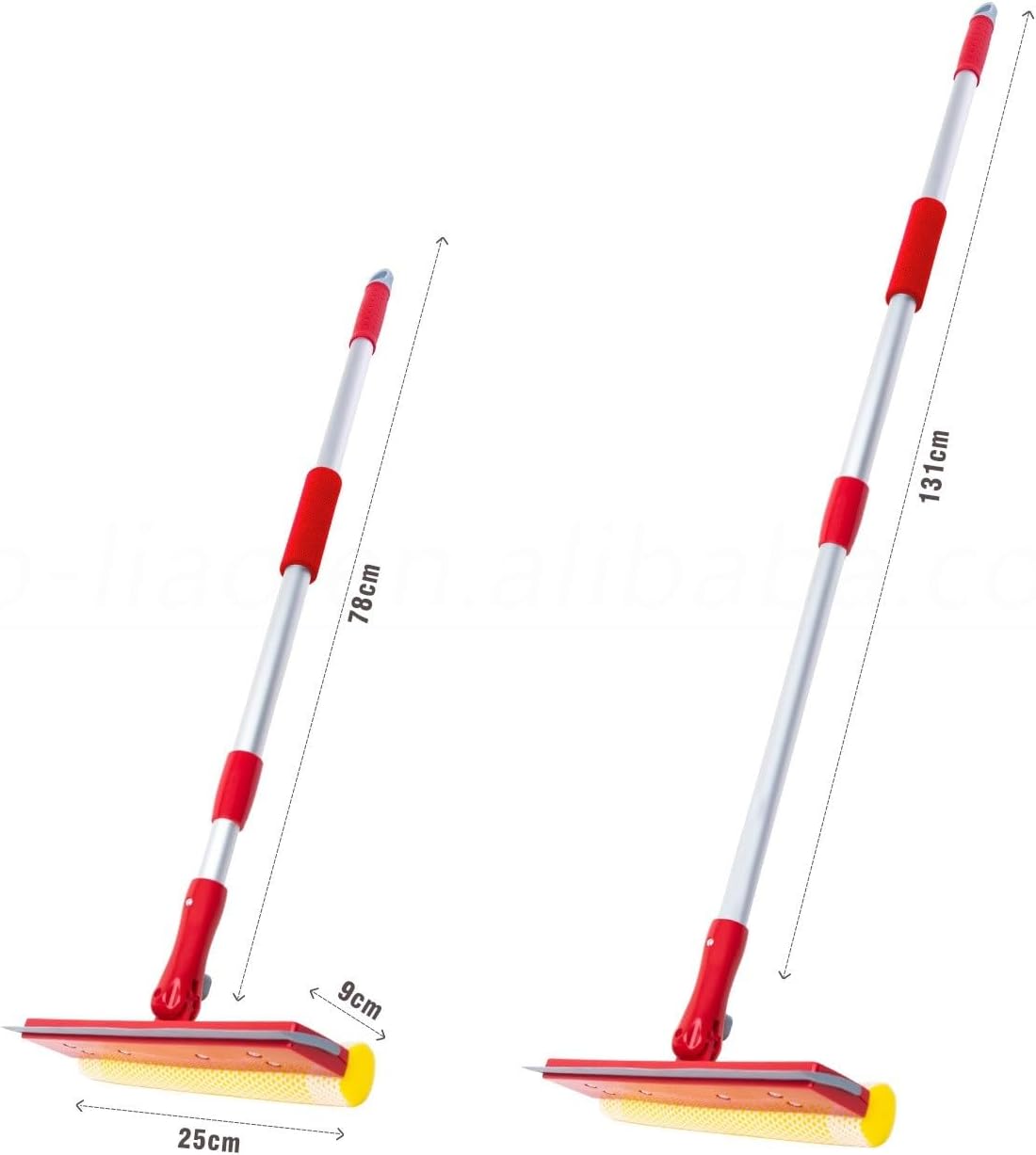Telescopic Aluminum Pole Sponge + Squeege + Window Cleaner