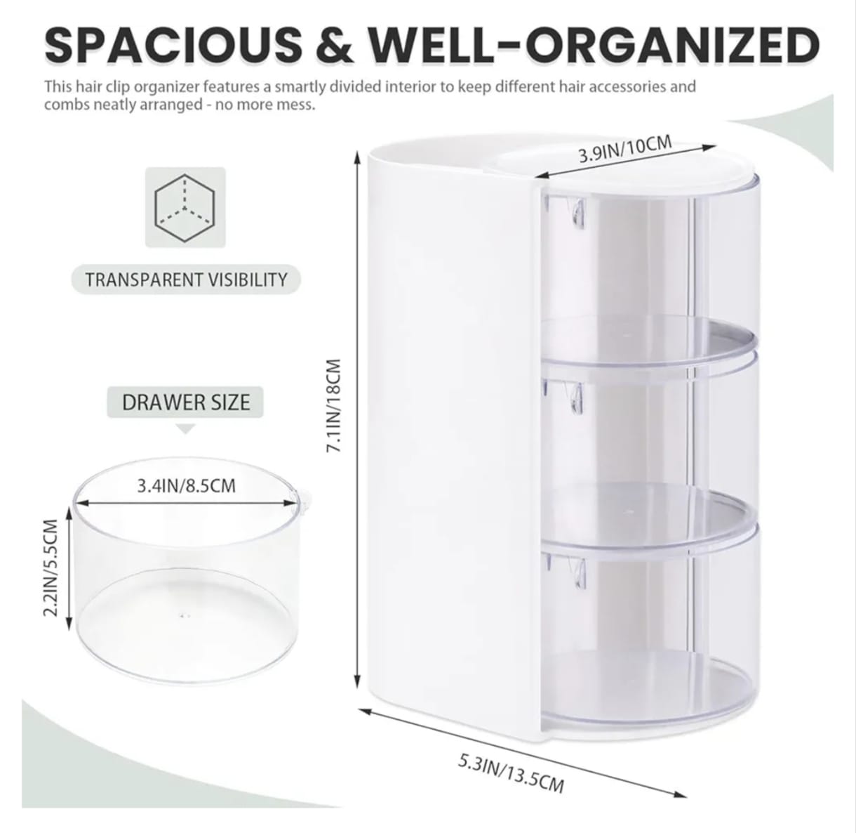 3 Layer Rotating Makeup Brushes Holder