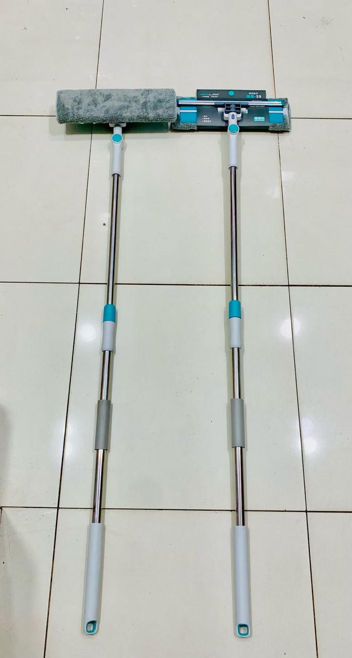 Rotatable Glass Wiper with Bendable Head – Double-Sided Squeegee for Window, & Floor Cleaning