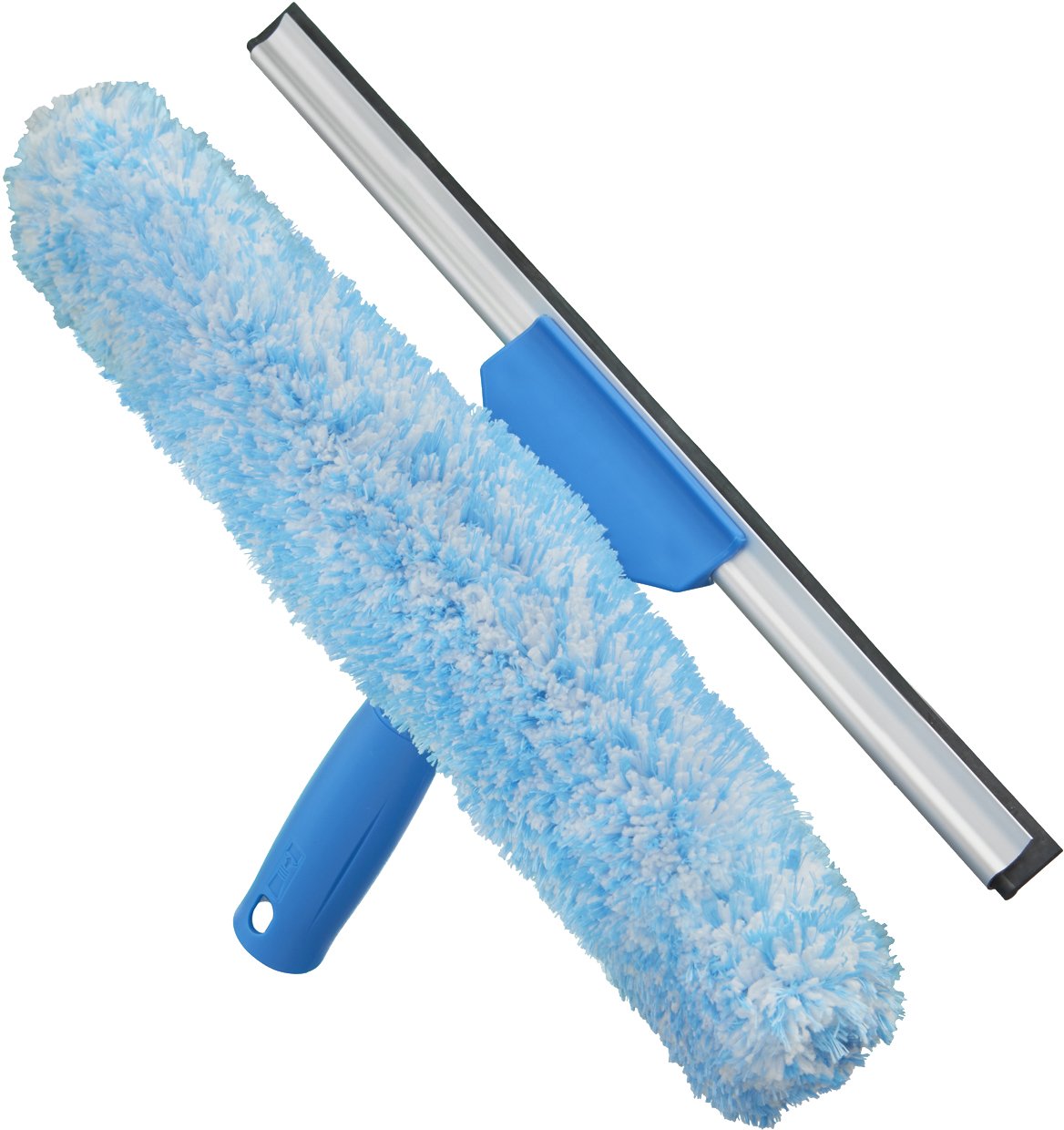 2-in-1 Microfiber Scrubber and Squeegee 14-inch Scrubber Cleaning Tool - Without Pole