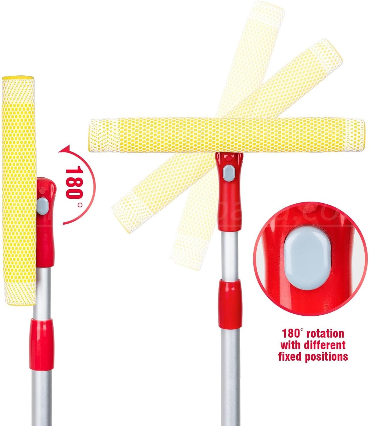 Telescopic Aluminum Pole Sponge + Squeege + Window Cleaner