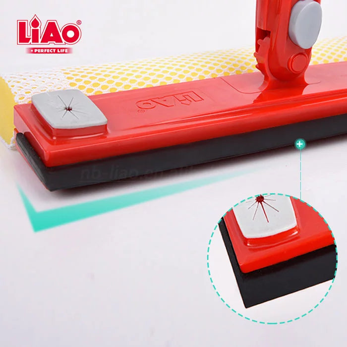 Telescopic Steel Pole Sponge Squeege Window Cleaner With Towel Holder