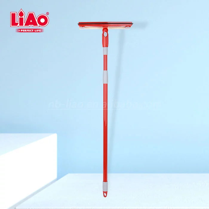 Telescopic Steel Pole Sponge Squeege Window Cleaner With Towel Holder