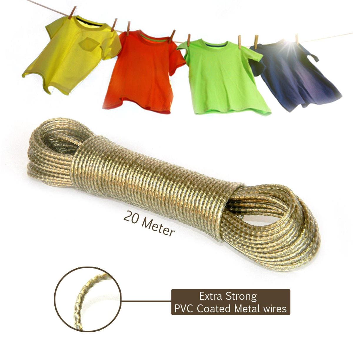 20m Extra Strong PVC Coated Clothesline