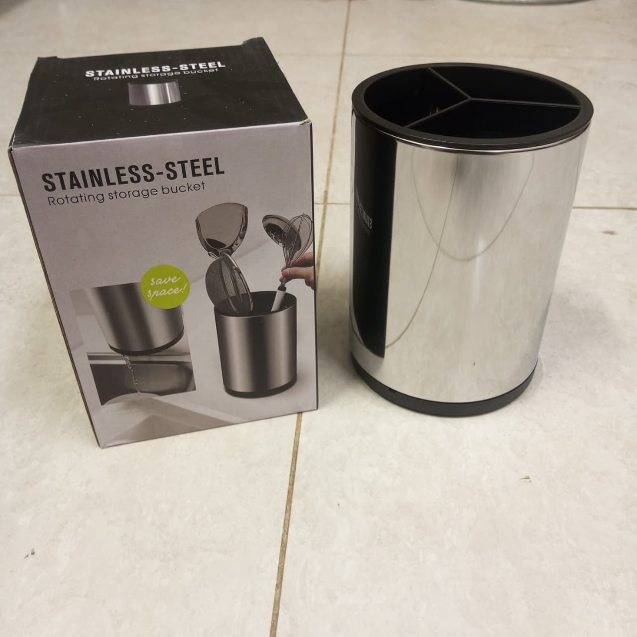 Rotatable Spoon Holder - Stainless Steel
