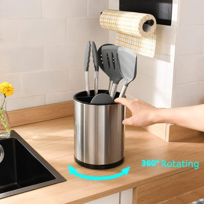 Rotatable Spoon Holder - Stainless Steel