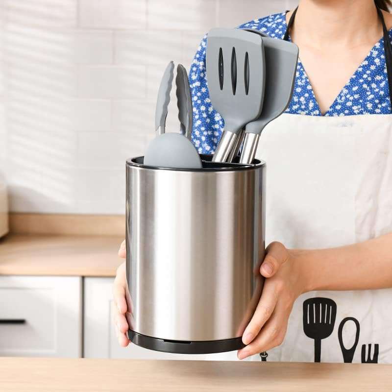 Rotatable Spoon Holder - Stainless Steel