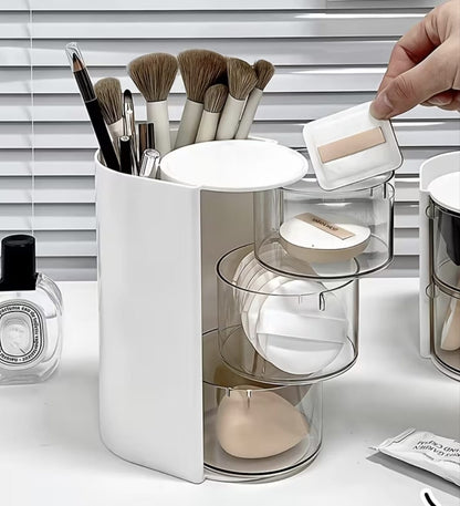 3 Layer Rotating Makeup Brushes Holder