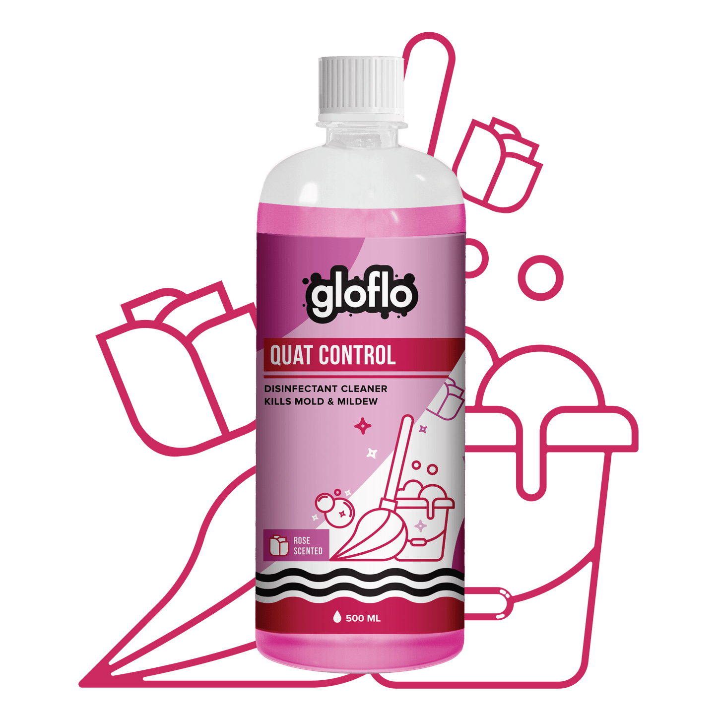Quat Control - Rose - Fragrant Disinfectant for Daily Mopping