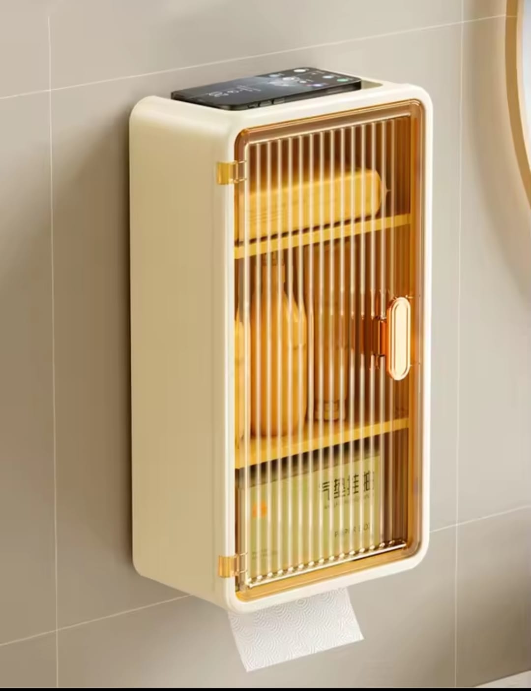 Multipurpose Bathroom Wall Cabinet With Tissue Holder