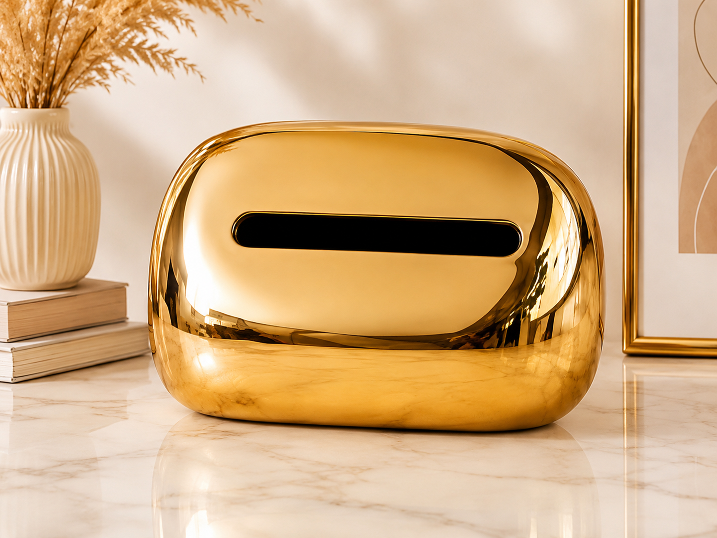 Tissue Box - Golden & Copper Color