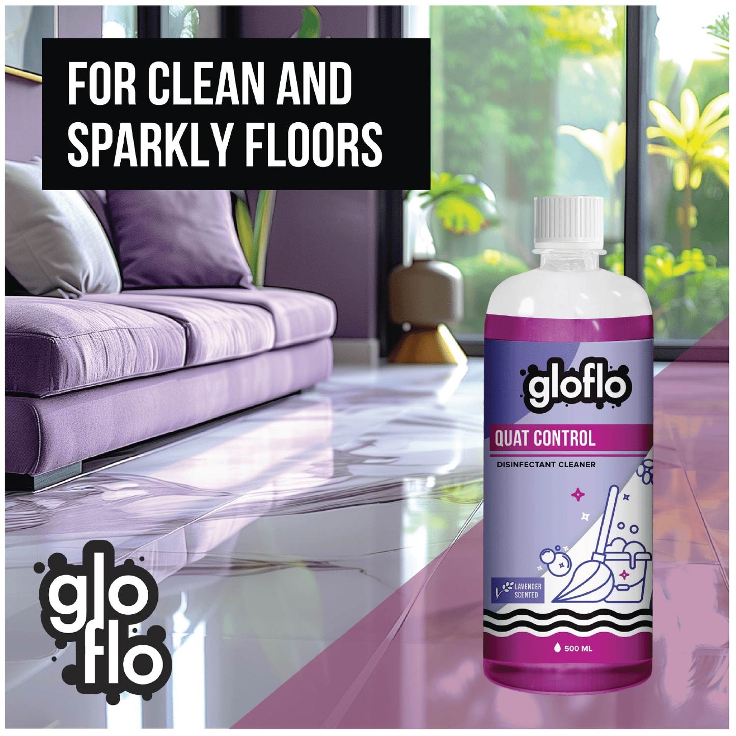 Quat Control - Lemon - Fragrant Disinfectant for Daily Mopping