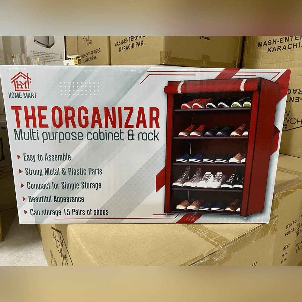 5-Layer Shoe Organizer with Dustproof Cover