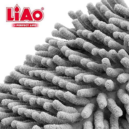 LIAO Car Foam Cleaning Sponge F130016 – Double Side Wash Sponge | Chenille + Microfiber | 23×12×6cm