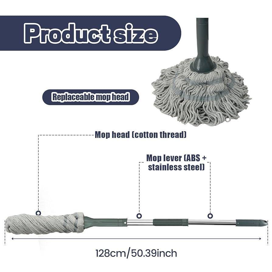 HIGH QUALITY STAINLESS STEEL ROD HEAVY MATERIAL THICK MICROFIBRE TWISTED SQUEEZER MOP