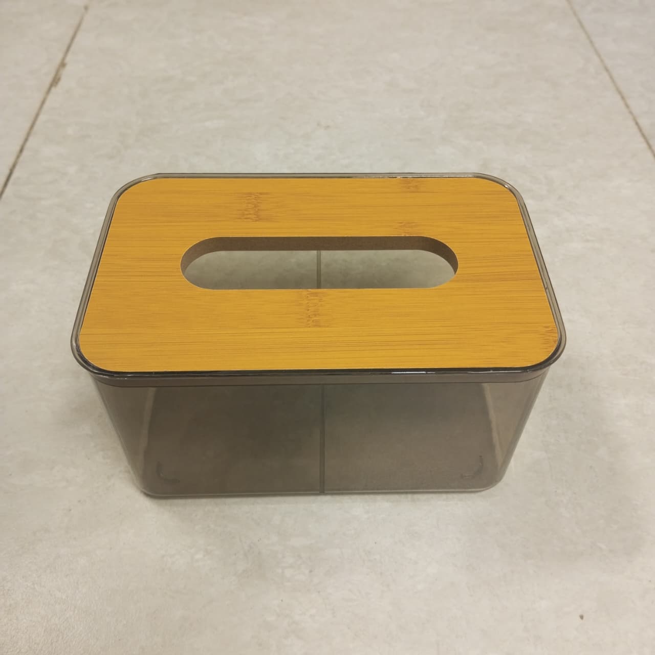 Tissue Box Holder Acrylic Wooden Top