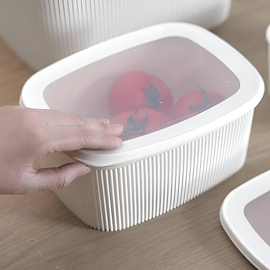 Kitchen Storage Container Plastic With Lid - 4 Pcs