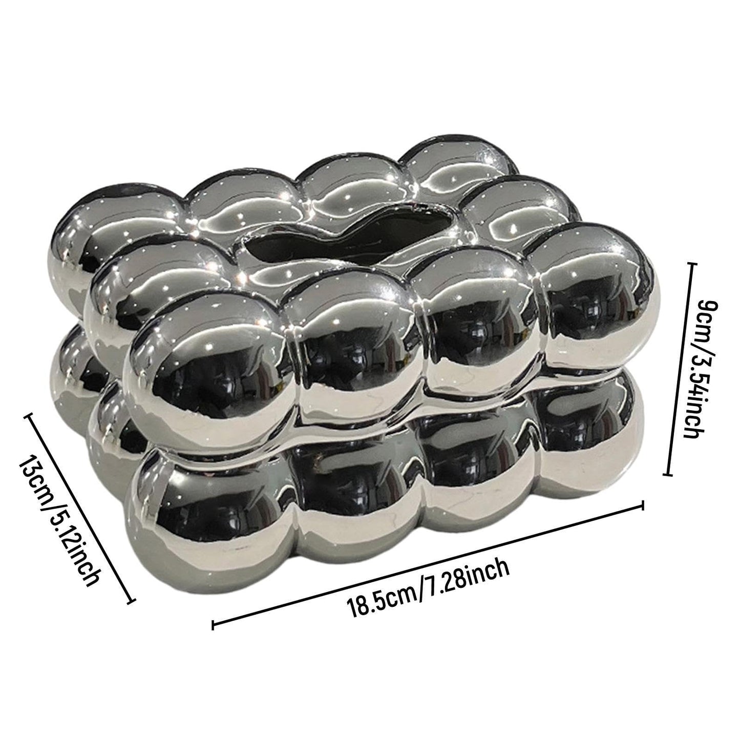 Bubble Tissue Box - Golden & Silver