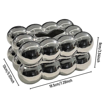Bubble Tissue Box - Golden & Silver