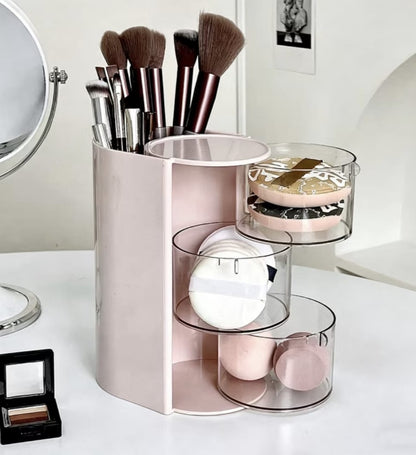 3 Layer Rotating Makeup Brushes Holder
