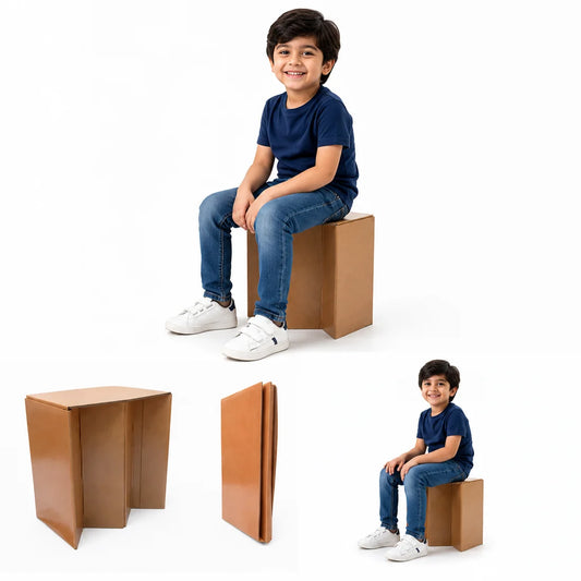 Multipurpose Folding Cardboard Stool