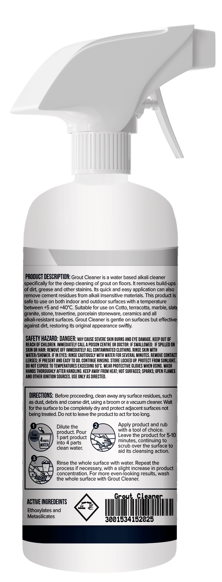 Grout Cleaner - Removes Dirt, Grease & Stains