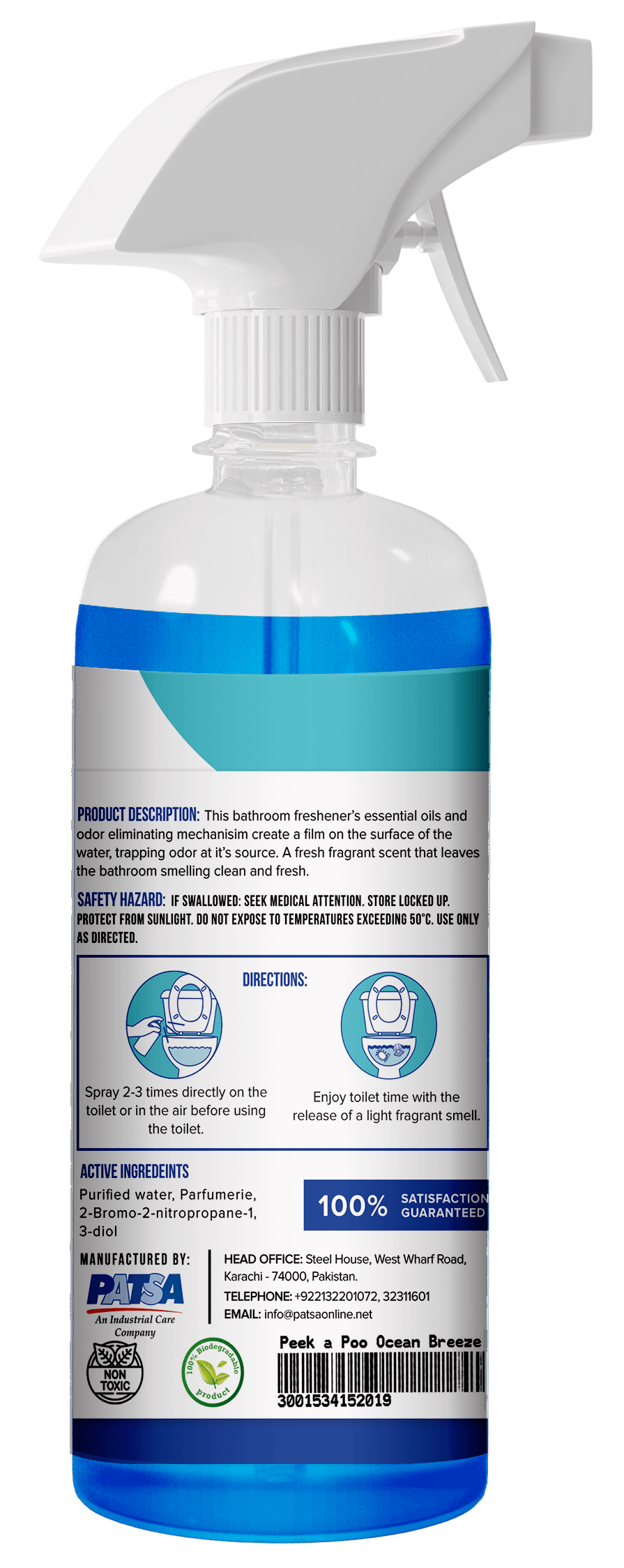 Peak A Poo - Ocean Breeze - Bathroom Air Freshener and Odour Cleanser