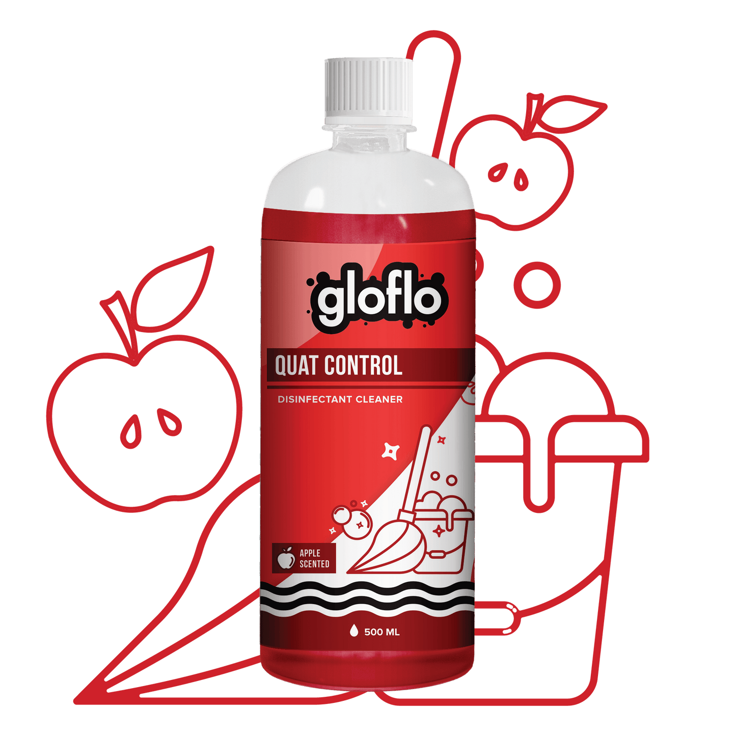 Quat Control - Apple - Fragrant Disinfectant for Daily Mopping