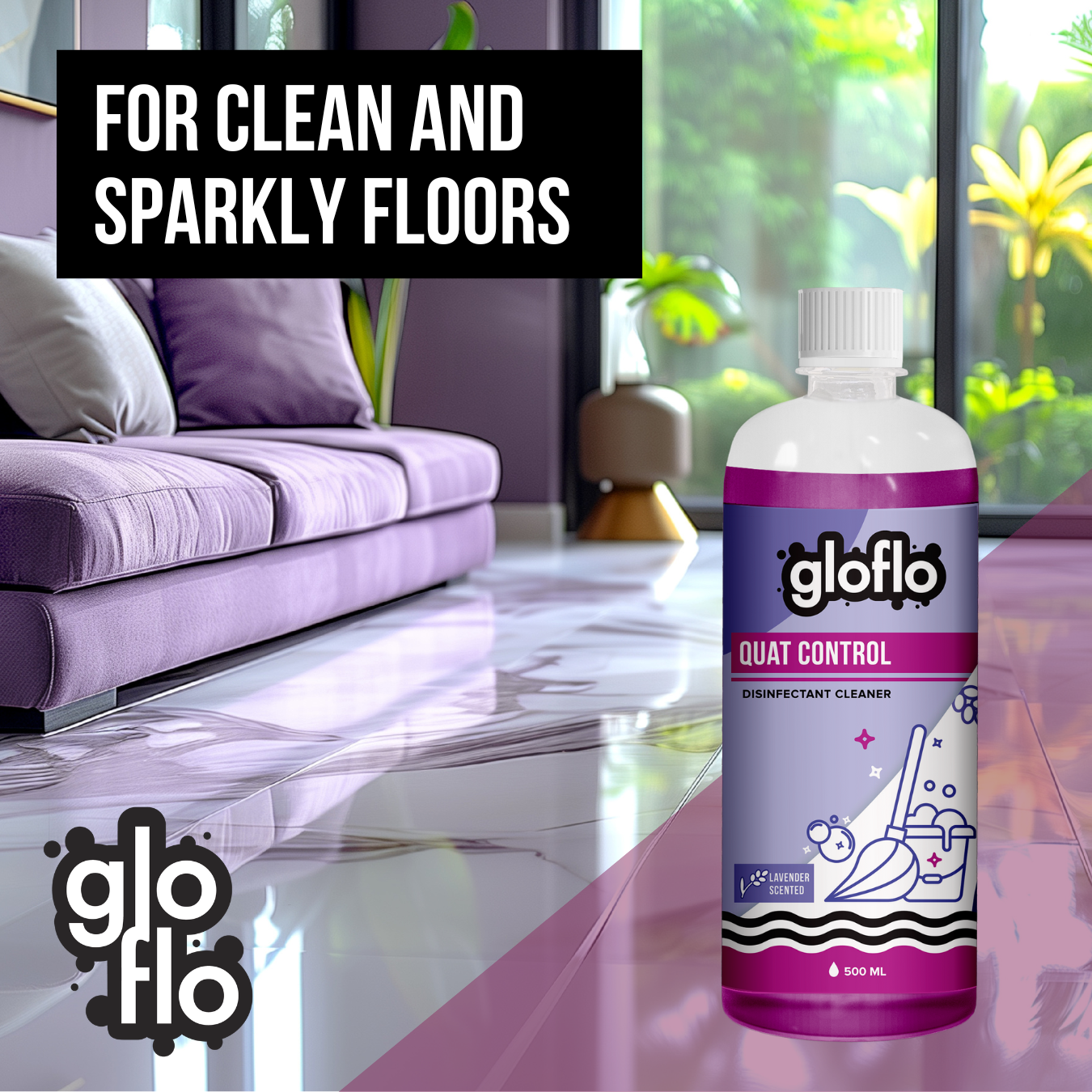Quat Control - Lavender - Fragrant Disinfectant for Daily Mopping