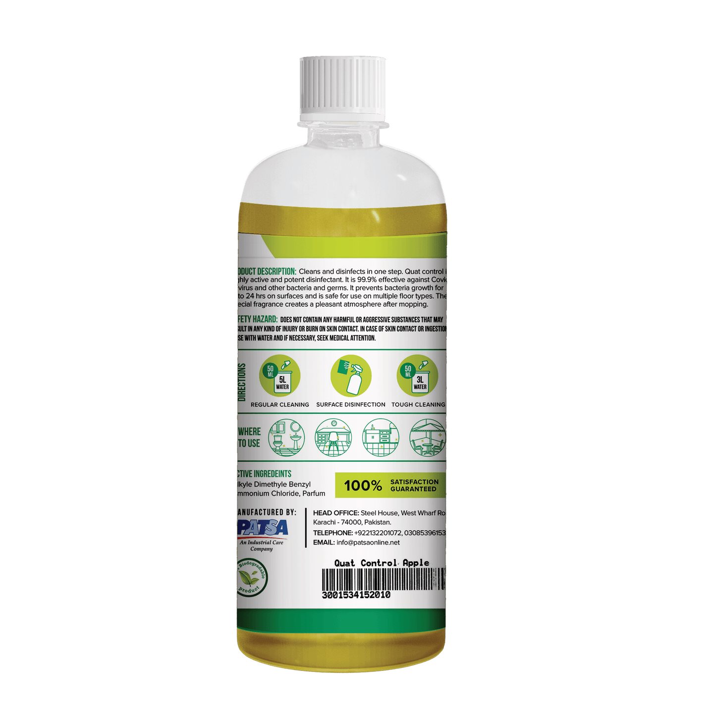 Quat Control - Jasmine - Fragrant Disinfectant for Daily Mopping