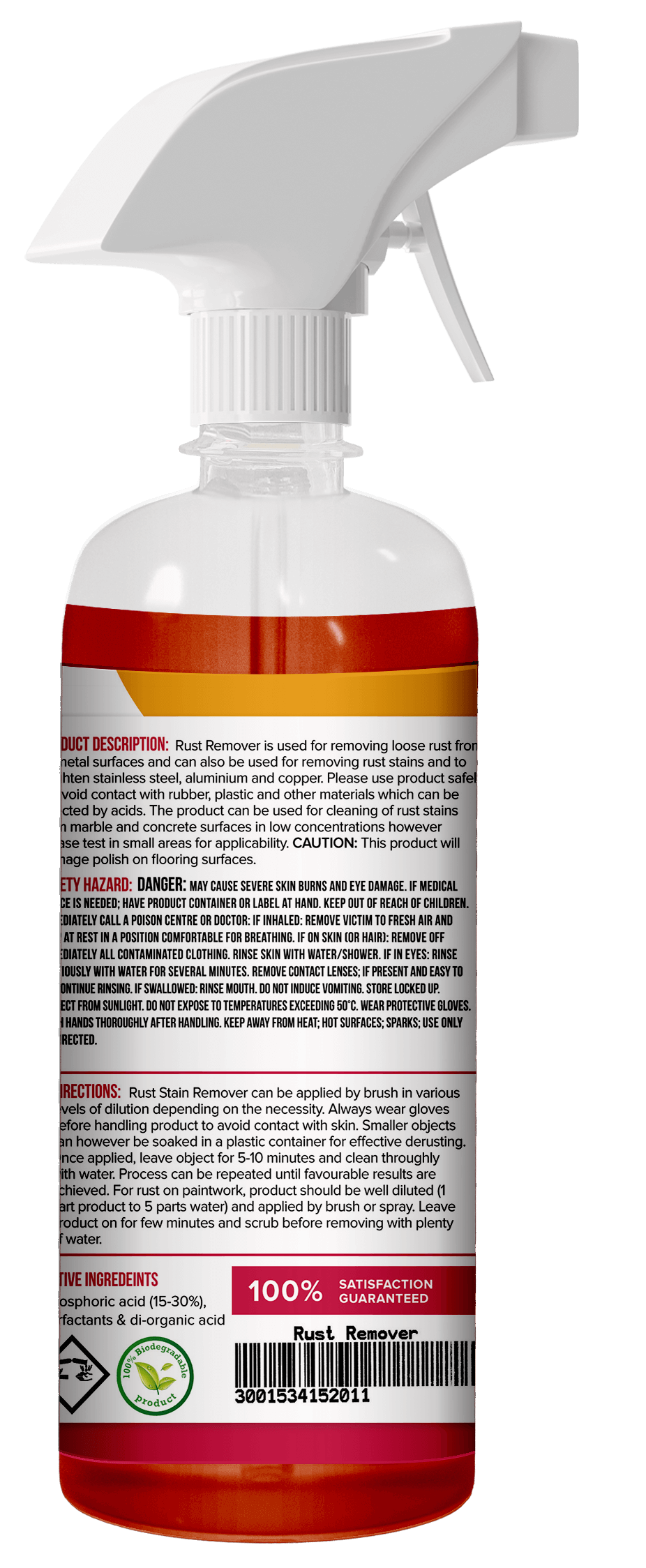 Rust Remover - Cleans Rust From Metals and Brightens Non-Ferrous Metals
