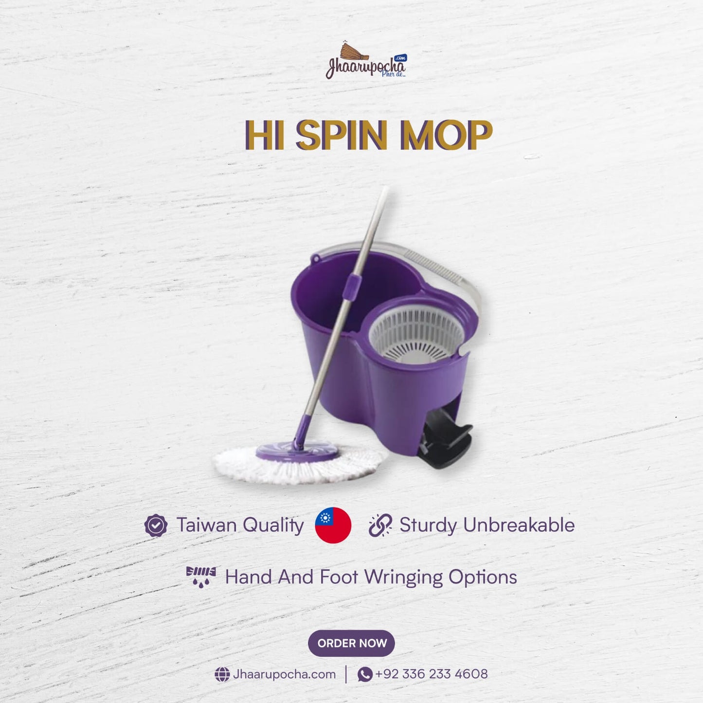Spin Mop with Foot Pedal – Made in Taiwan