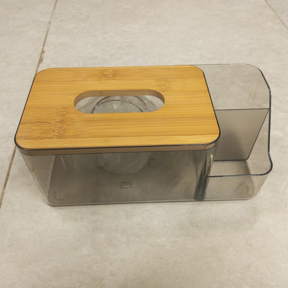 Tissue Box Holder Acrylic Wooden Top