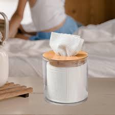 Tissue Box Holder Acrylic Wooden Top