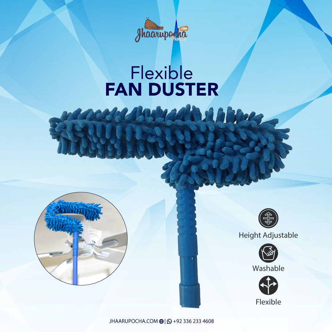 Flexible Micro Fiber Duster with Extendable Rod – Fan Duster – Jhaarupocha