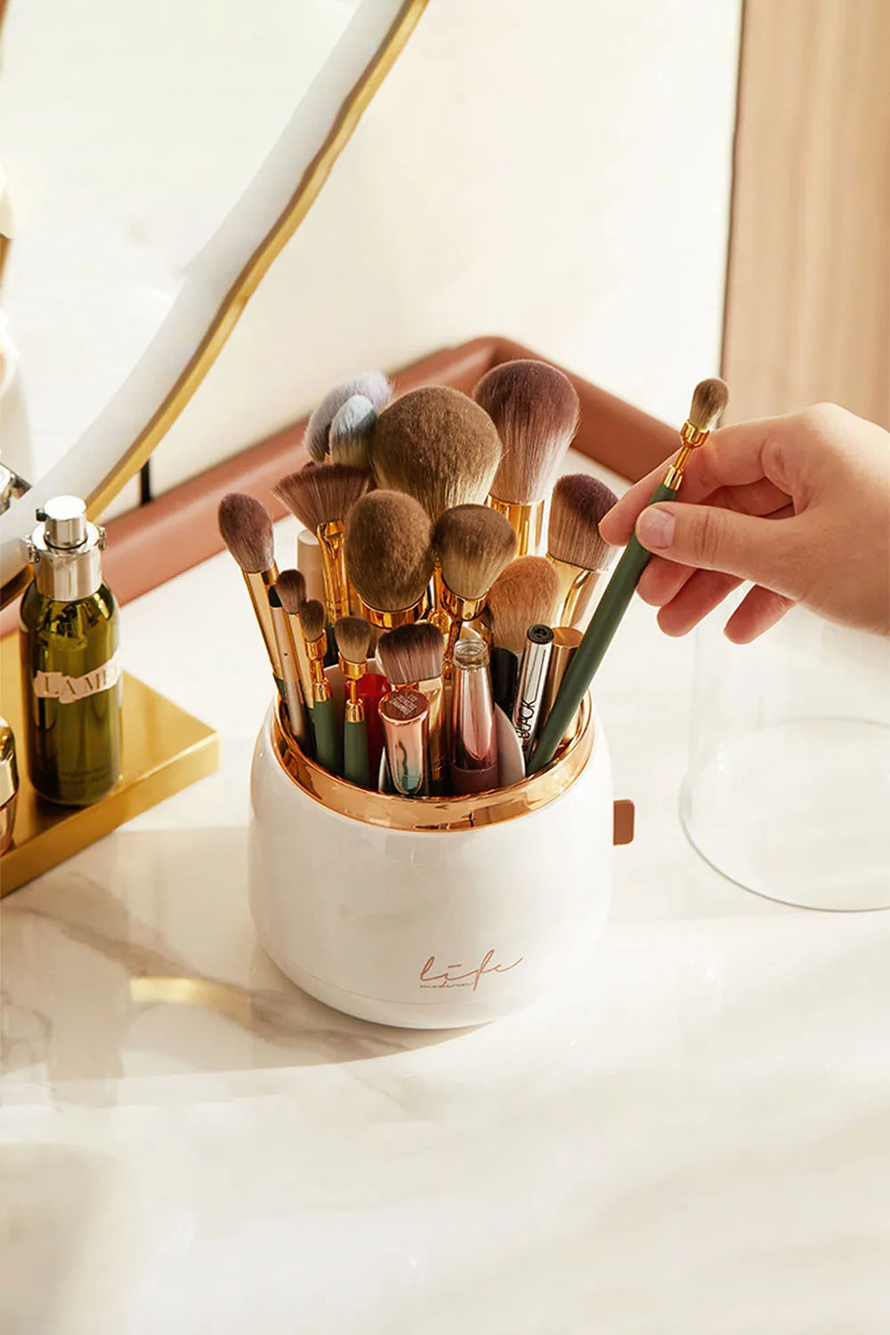 360 Rotating Cosmetic Brush Holder