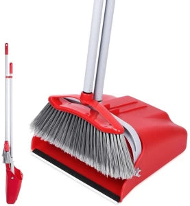 LIAO Dustpan Set C130019 – Long Handle Broom &amp; Dustpan Set | 75cm Metal Handle | Comb Teeth Design