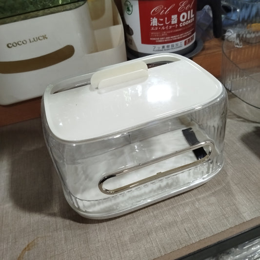 Acrylic Tissue Paper Holder With Accessories Holder